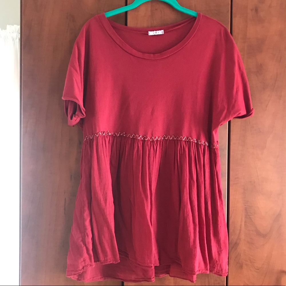Burgundy women’s top, bought in Rome, Italy